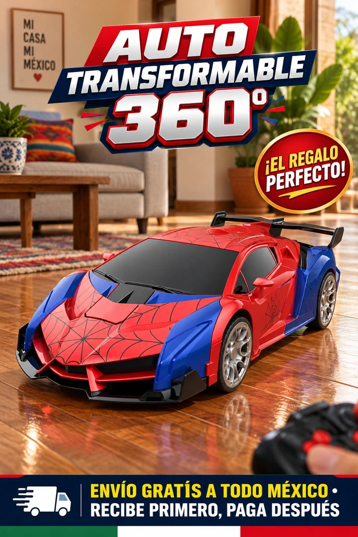 Carro Control Remoto Transformable 2 en 1 – Rotación 360° y Batería Recargable