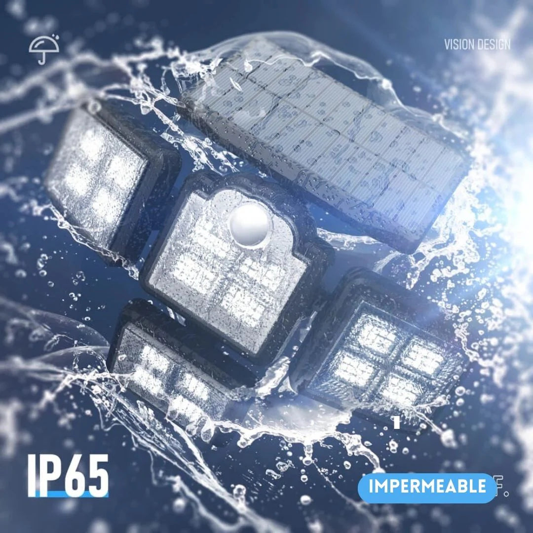 Reflector Solar 3 Cabezales - 108 Led para Exteriores