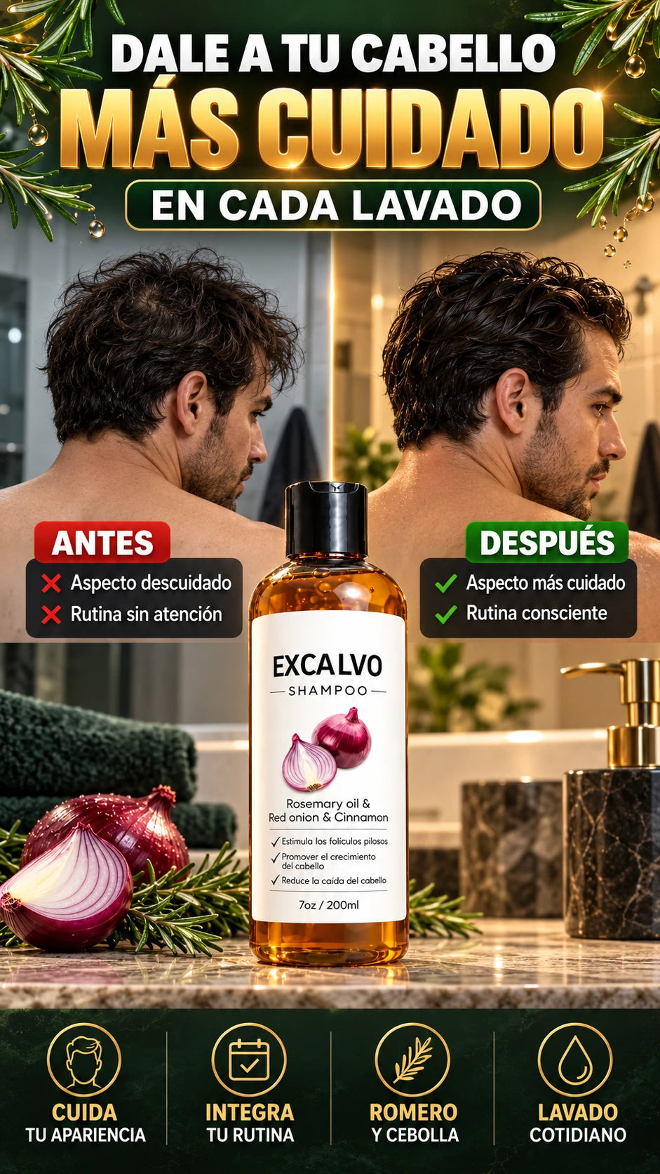 Shampoo Capilar Excalvo — Cuida la apariencia de tu cabello