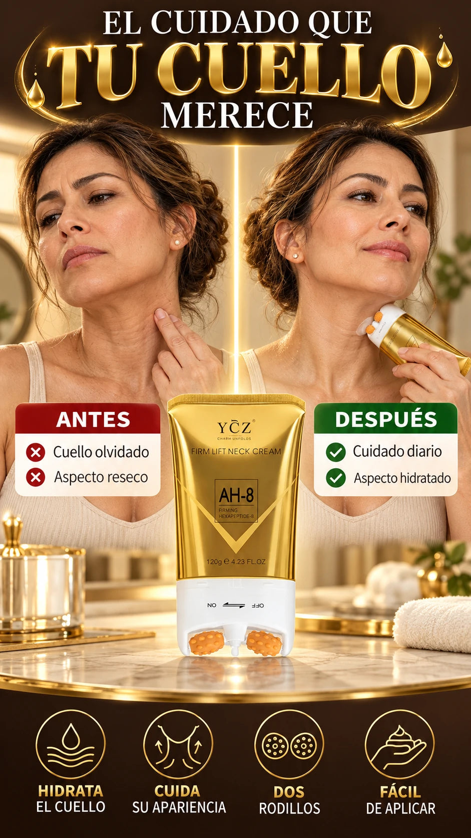 Crema Reafirmante para Cuello YCZ — Hidrata y cuida su apariencia