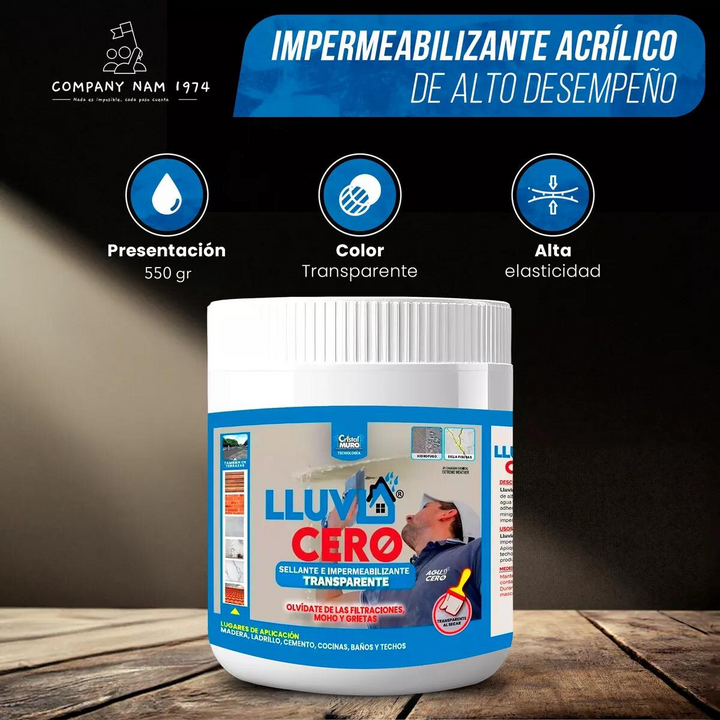 Lluvia Cero – Impermeabilizante Transparente