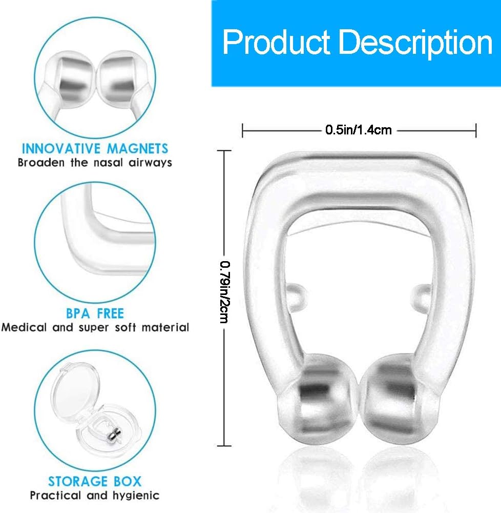 Pack de 4 clips antirronquidos para sueños profundos.