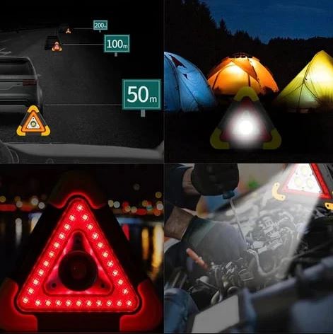 Triángulo LED Salvavidas 5 en 1:🚨 ¡La Emergencia No Espera! Protege 🔥