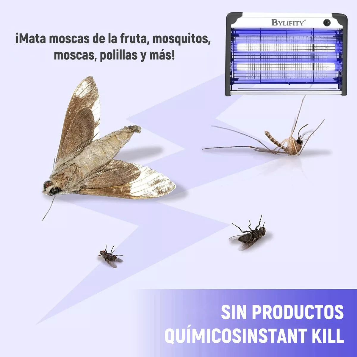 Bylifity® 20w Lámpara Mata Mosquitos, Moscas, Polillas y todo tipo de insectos