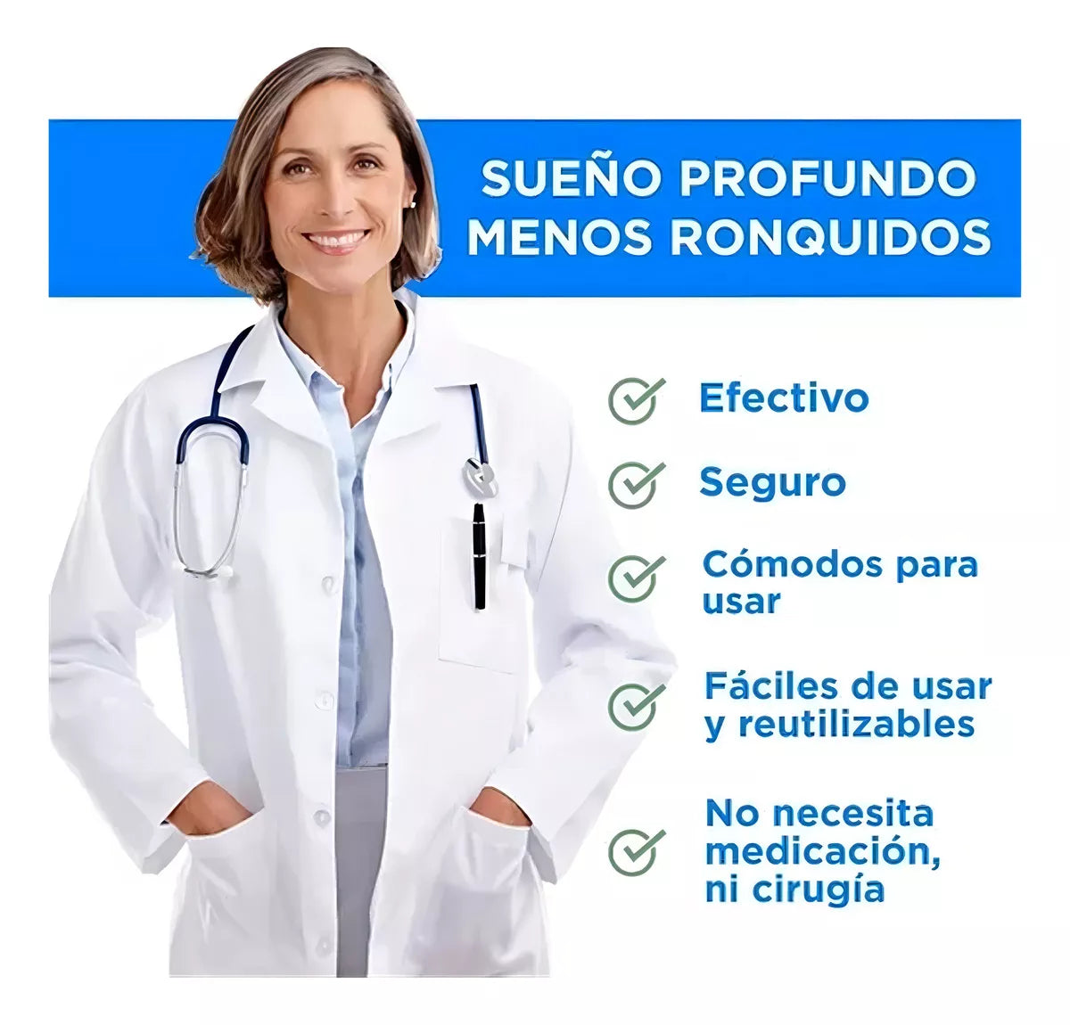 Pack de 4 clips antirronquidos para sueños profundos.