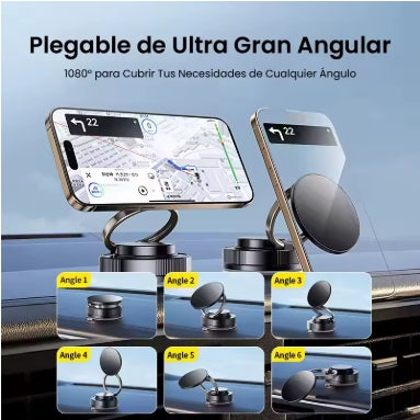 Soporte magnético para teléfono de coche Rotación plegable de 360 ° con ventosa fuerte universal para iPhone Samsung Xiaomi Soporte para teléfono para conducción y escritorio