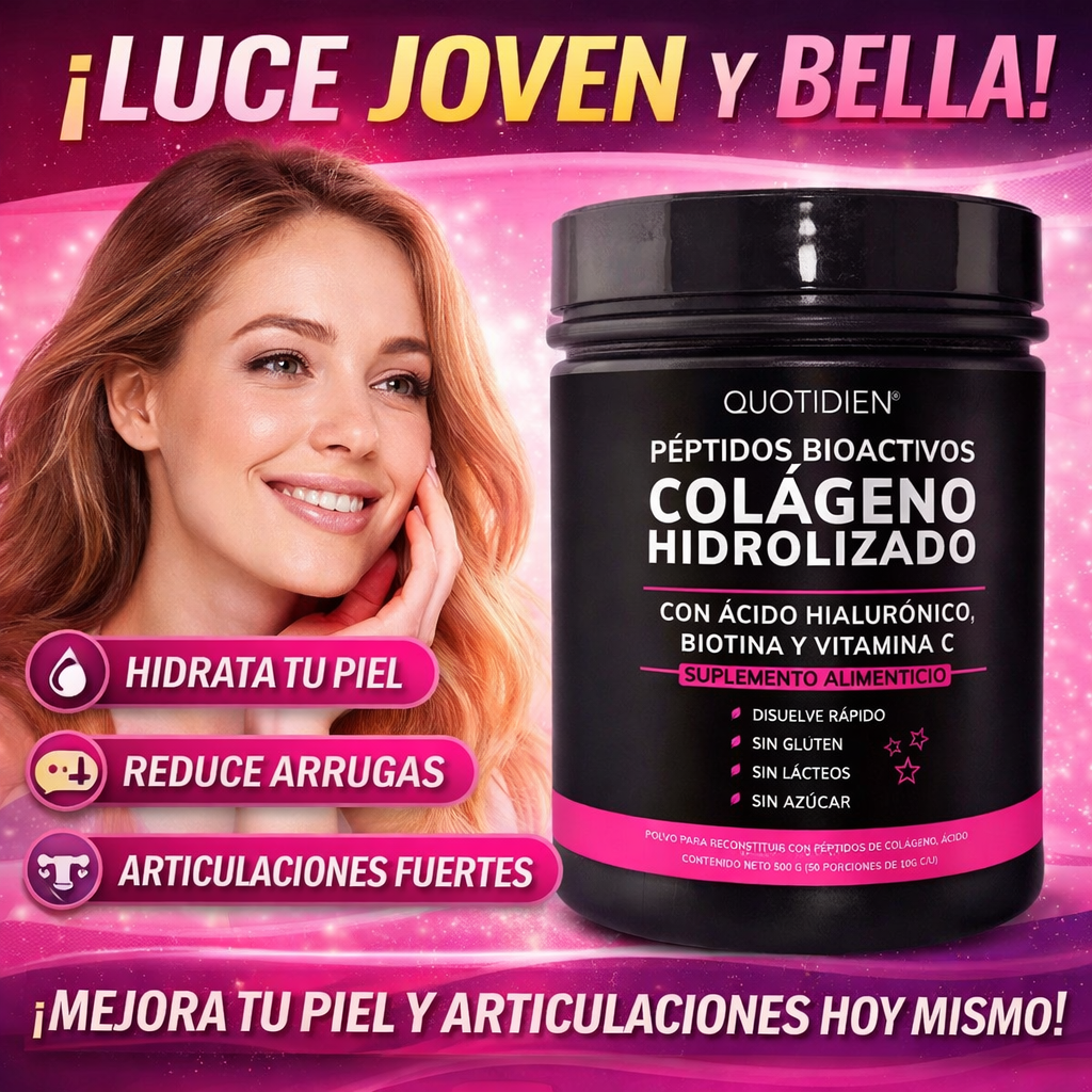 Colágeno Hidrolizado -para mejorar la salud y apariencia de tu piel, cabello y uñas