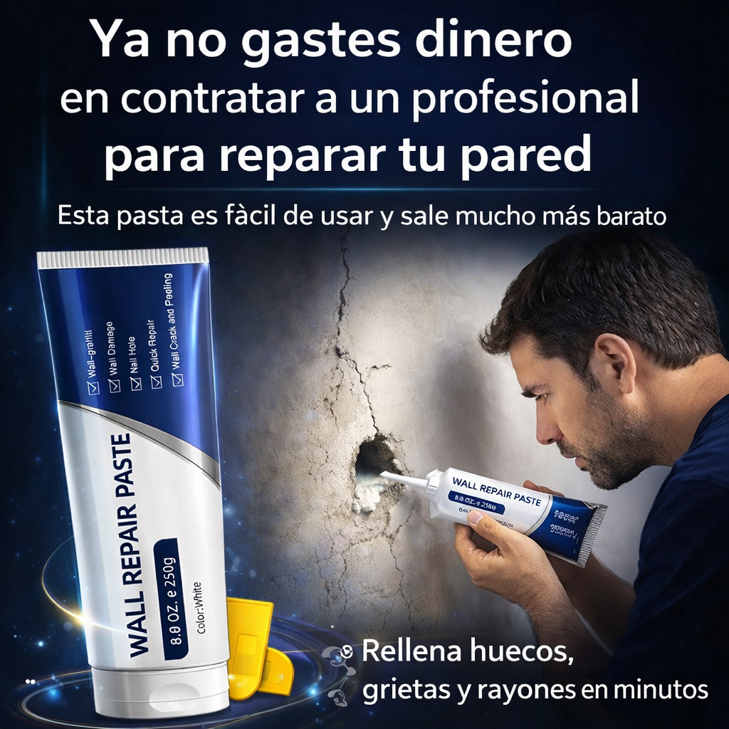 Pasta de reparación de paredes diseñada para tapar grietas y agujeros.