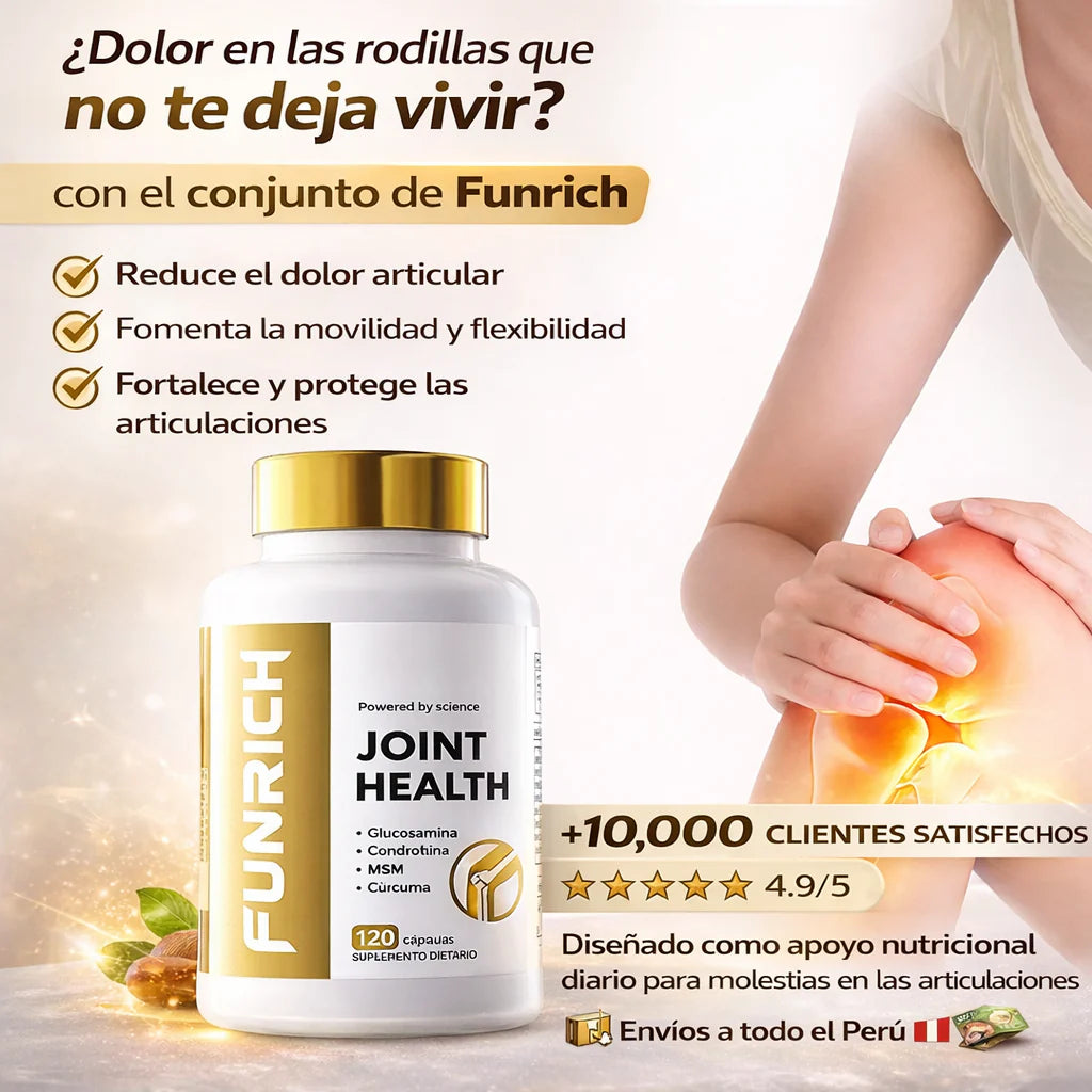 Suplemento dietético Funrich Joint Health - para apoyar la salud articular.