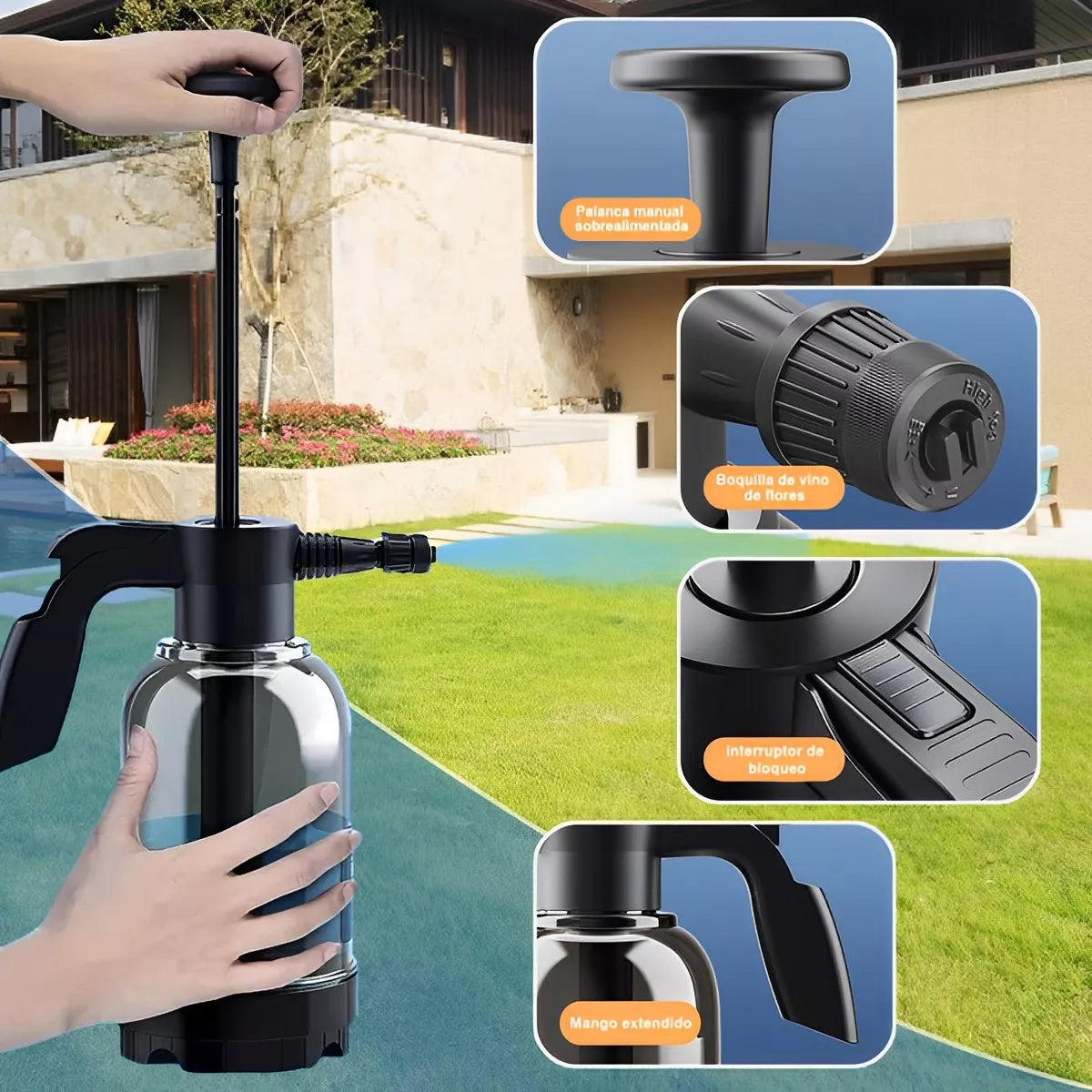 Pulverizador de Espuma 2L FIVGACE – Limpieza Profunda con Solo Bomba Manual