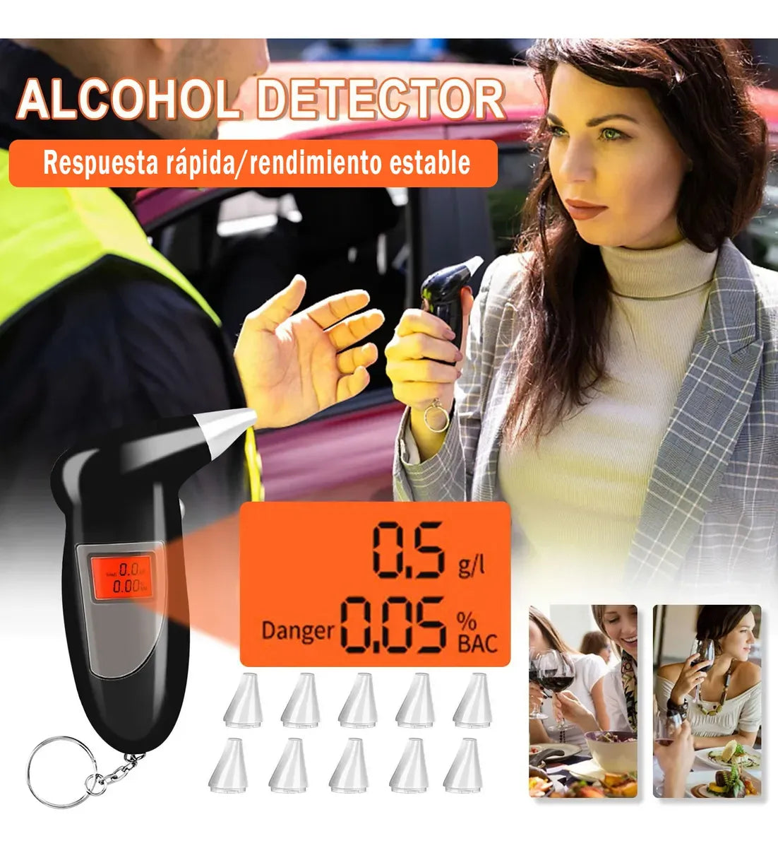 🚗 Alcoholímetro Digital – ¡Conduce con responsabilidad y seguridad!