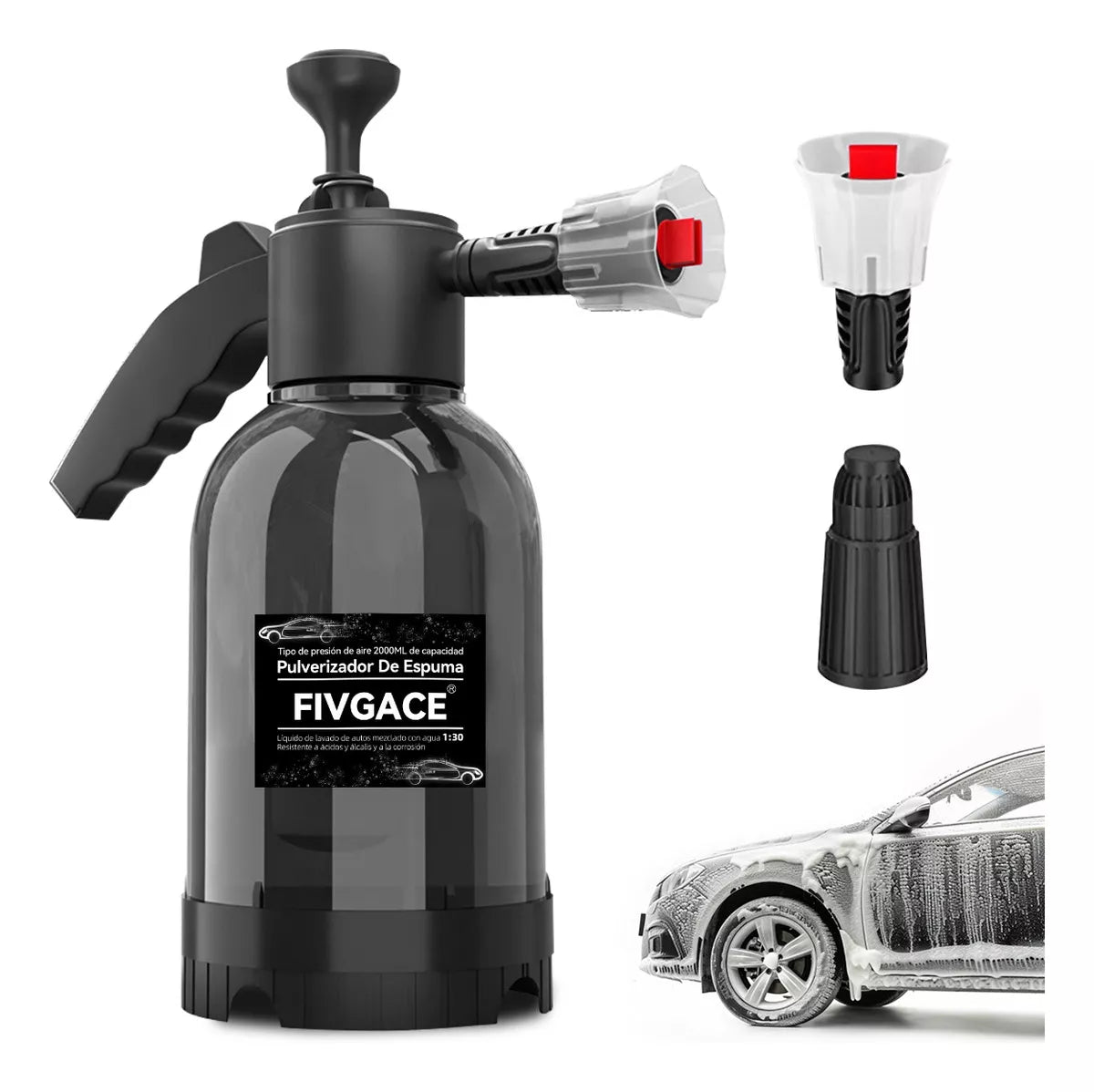 Pulverizador de Espuma 2L FIVGACE – Limpieza Profunda con Solo Bomba Manual