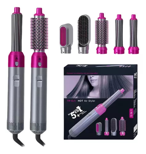 MULTICABEZAL 5 EN 1 CEPILLO ALISADOR, SECADOR, RIZADOR DE PELO 👩🦱