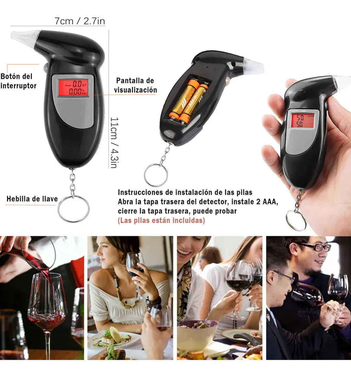 🚗 Alcoholímetro Digital – ¡Conduce con responsabilidad y seguridad!