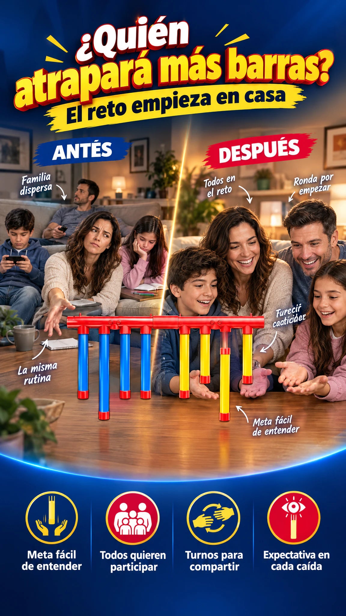Juego de reacción Atrapa las Barras HM-30 — Convierte la próxima reunión en un reto que todos querrán probar