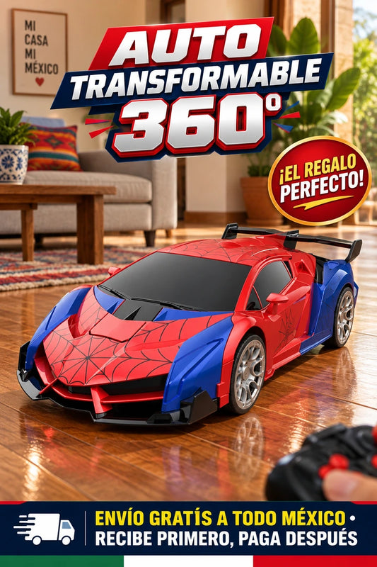 Carro Control Remoto Transformable 2 en 1 – Rotación 360° y Batería Recargable