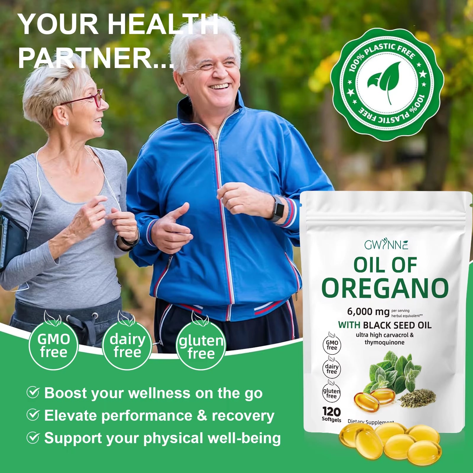 Soft Capsules Oregano Oil 6000Mg + Cimicifuga Racemosa 200Mg Extract 20:1 Concentrated Seasonal Immune Support 120 Capsules