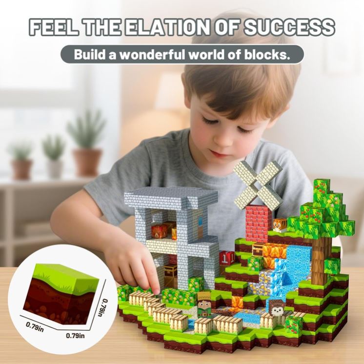 Cubos Magnéticos Minecraft - 100 Piezas