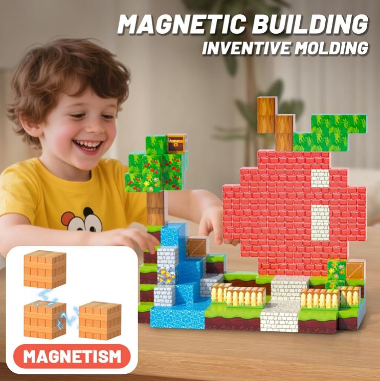 Cubos Magnéticos Minecraft - 96 Piezas