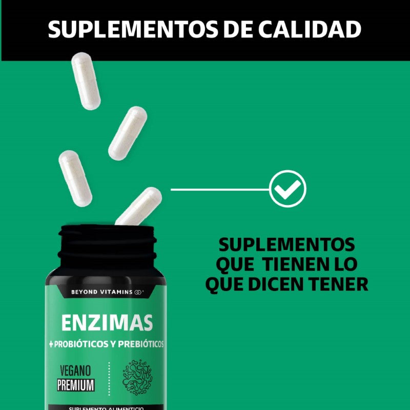 Suplemento Alimenticio Beyond Vitamins Enzimas Digestivas + Probióticos 180 cápsulas