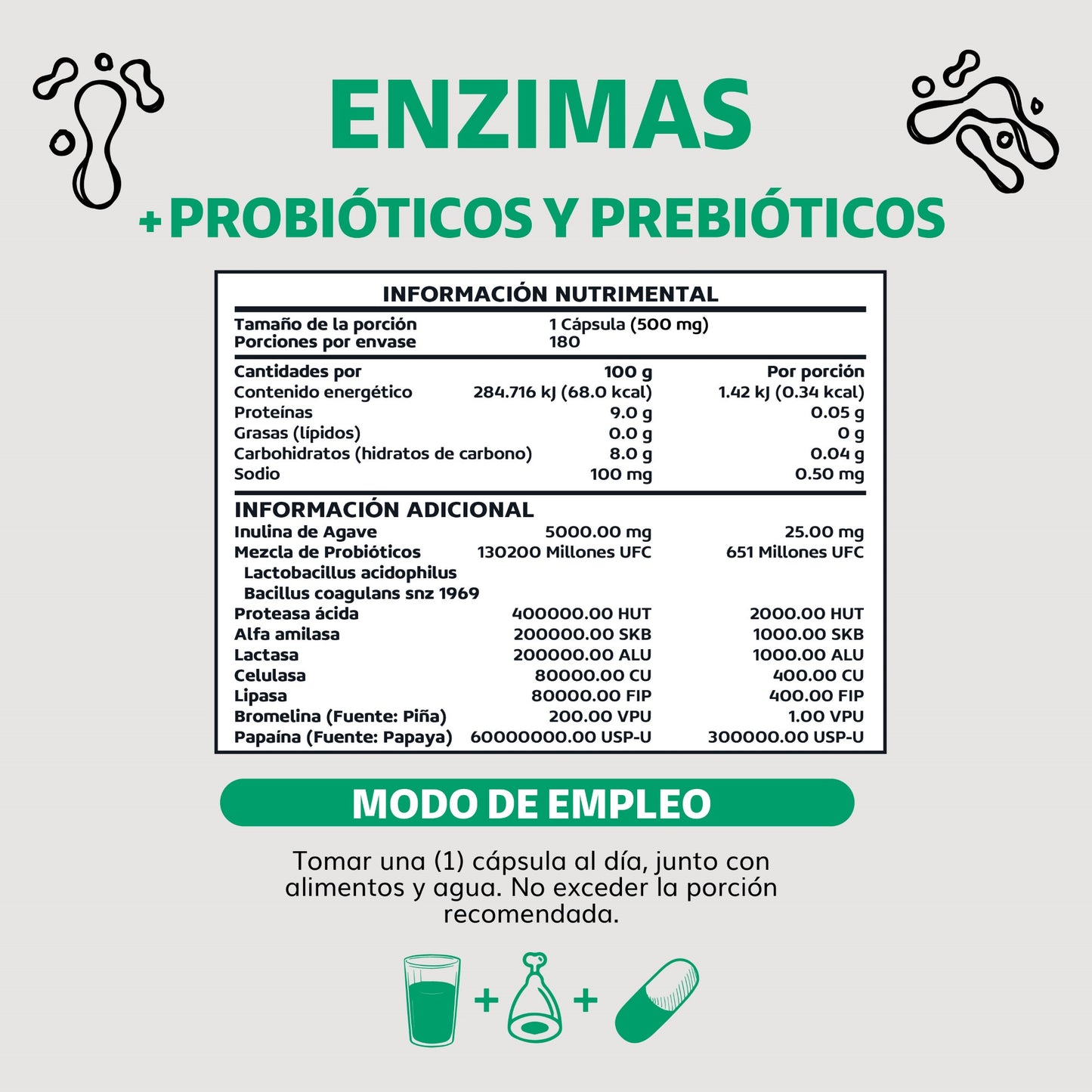 Suplemento Alimenticio Beyond Vitamins Enzimas Digestivas + Probióticos 180 cápsulas