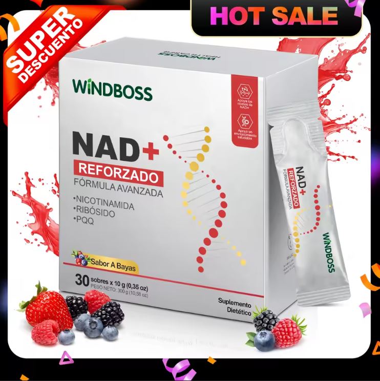 Windboss Suplemento líquido de NAD+ | Versión en sobres | 30 unidades | Parte de una rutina diaria para el bienestar y energía natural