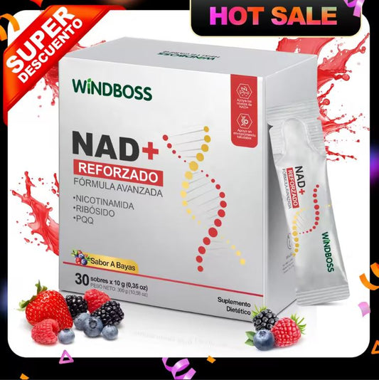 Windboss Suplemento líquido de NAD+ | Versión en sobres | 30 unidades | Parte de una rutina diaria para el bienestar y energía natural