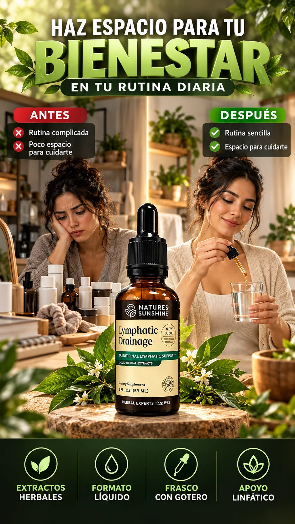 Suplemento Herbal Líquido de Apoyo Linfático — Complementa tu rutina de bienestar