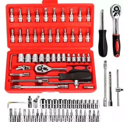 ToolMaster Pro 46:🧰🔧💪 Juego de Llaves de Vaso en Acero de Vanadio