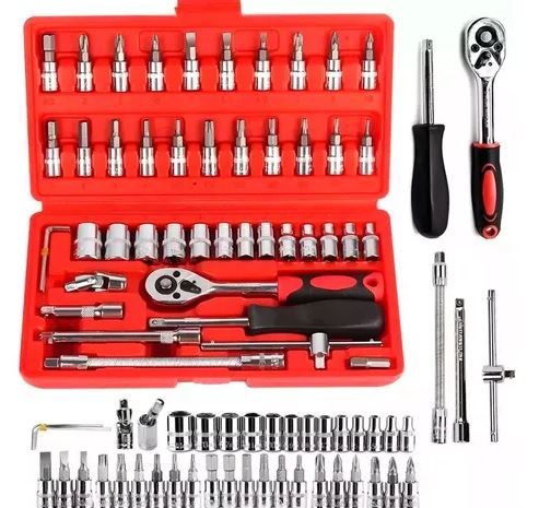 ToolMaster Pro 46:🧰🔧💪 Juego de Llaves de Vaso en Acero de Vanadio