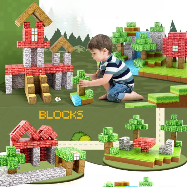 Cubos Magnéticos Minecraft - 96 Piezas