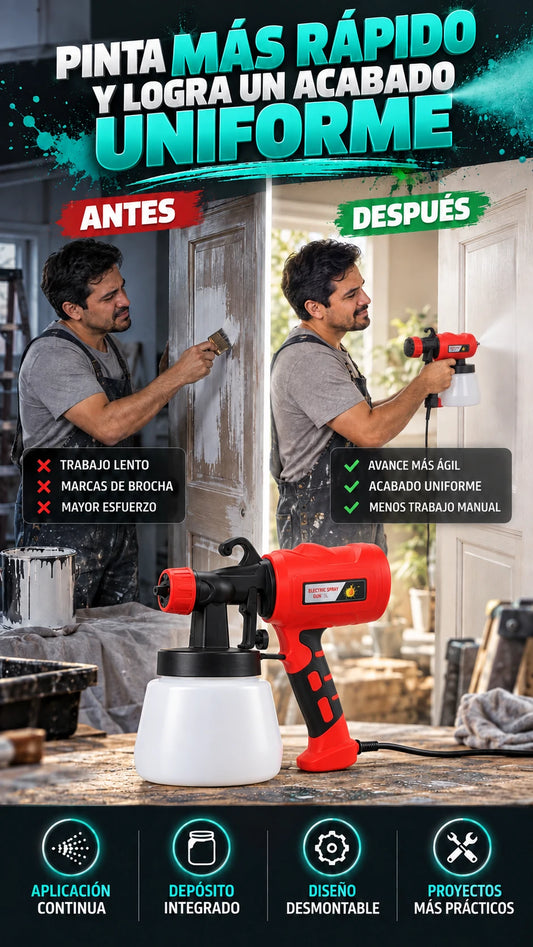 Pistola Pulverizadora Eléctrica — Pinta más rápido y uniforme