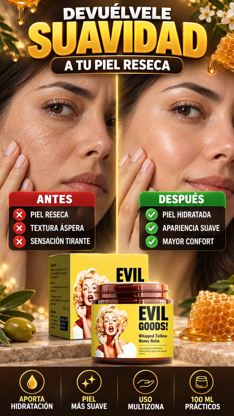 Bálsamo Hidratante EVIL GOODS — Suaviza la piel reseca