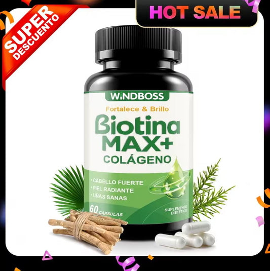 Biotina GlowMax™:Cabello fuerte, largo y radiante desde la raíz
