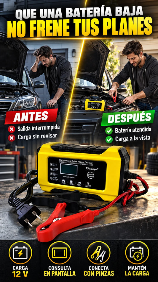 Cargador Inteligente de Baterías 12 V — Mantén tu batería lista