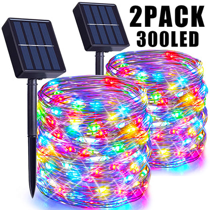Luces Navideñas Solares de 20 metros con 200 LEDs y 8 Modos