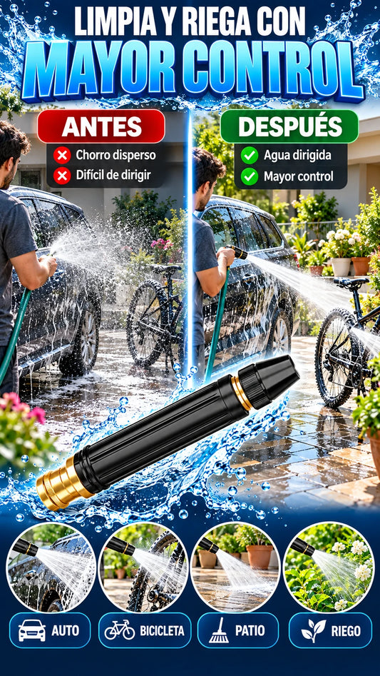 Boquilla para Manguera de Agua — Limpia exteriores con mayor control