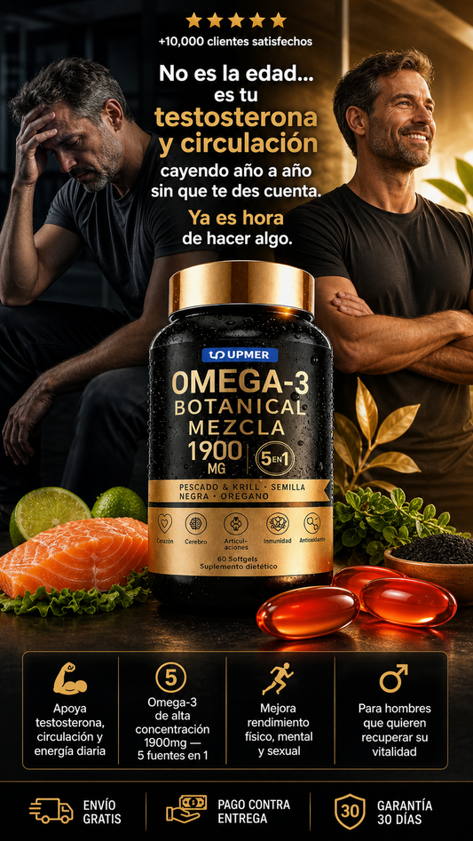 Suplemento dietético Upmer Omega-3 Botanical Mezcla 1900 MG.
