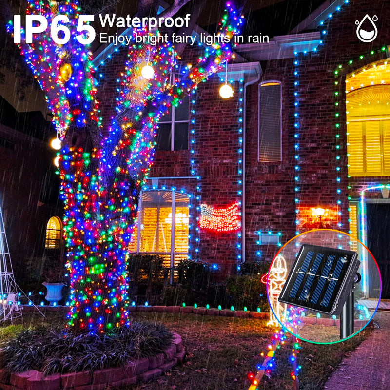 Luces Navideñas Solares de 20 metros con 200 LEDs y 8 Modos