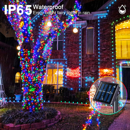 Luces Navideñas Solares de 20 metros con 200 LEDs y 8 Modos