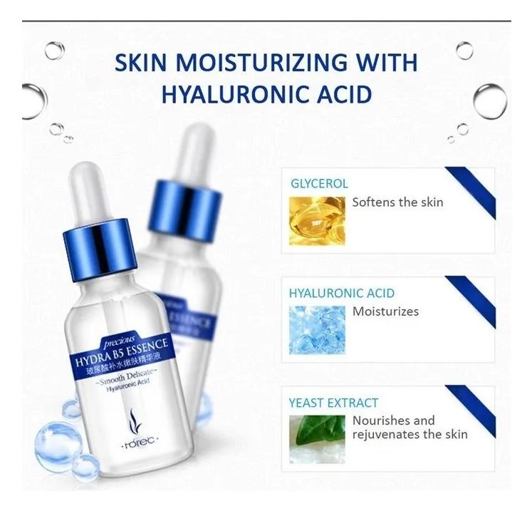 HydraGlow 💖 Serum Antiedad Ácido Hialuronico Puro, Concentrado B5 Anti-arrugas Quita manchas Original.