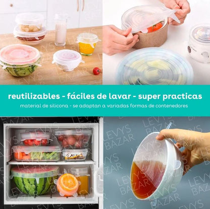 SealFlex™: 12 Tapas de silicona reutilizables que sellan frescura en segundos 🍓🥑♻️