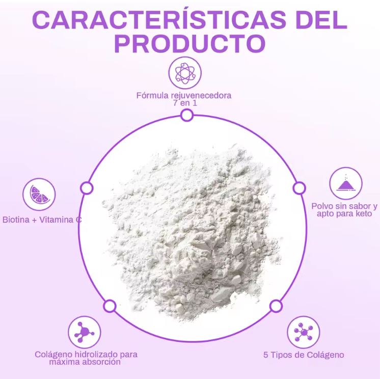 Multi-Collagen Boost™:Multi-colágeno de 5 tipos + ácido hialurónico, vitamina C y biotina