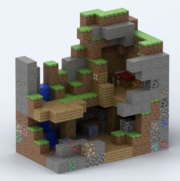 Cubos Magnéticos Minecraft - 100 Piezas