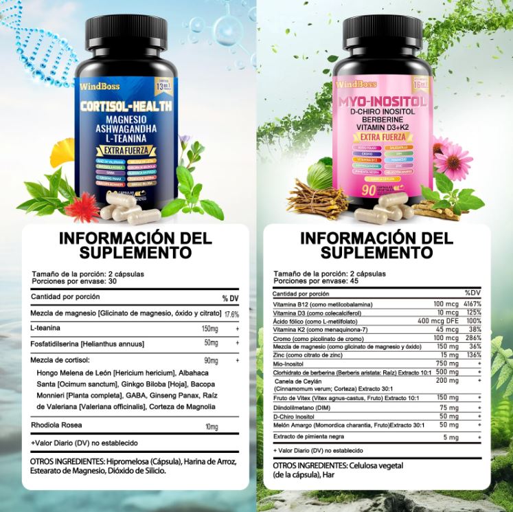 ZenPower Duo™:El combo premium que combina Ashwagandha, Magnesio, Inositol y más