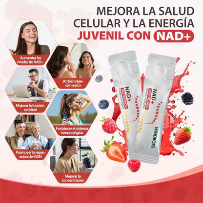 Windboss Suplemento líquido de NAD+ | Versión en sobres | 30 unidades | Parte de una rutina diaria para el bienestar y energía natural