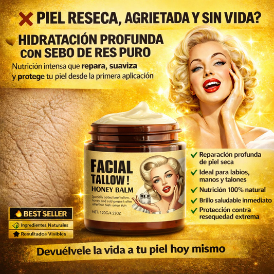 CREMA FACIAL TALLOW - SEBO DE RES y Bálsamo de miel