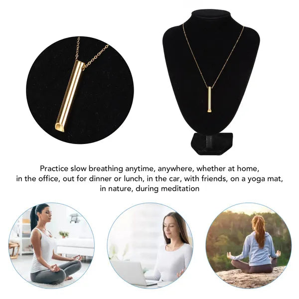Collar con Silvato Para Dejar De Fumar,  Silbato Anti-Estrés, Accesorio De Meditación Y Alivio De Ansiedad, Materiales de acero inoxidable de alta calidad, antióxido y anticorrosión