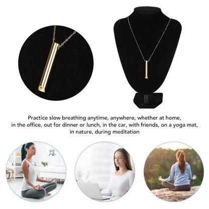 Collar con Silvato Para Dejar De Fumar,  Silbato Anti-Estrés, Accesorio De Meditación Y Alivio De Ansiedad, Materiales de acero inoxidable de alta calidad, antióxido y anticorrosión
