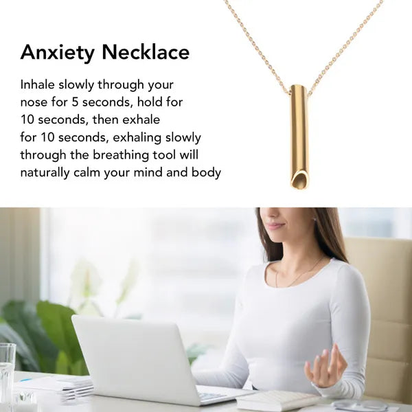 Collar con Silvato Para Dejar De Fumar,  Silbato Anti-Estrés, Accesorio De Meditación Y Alivio De Ansiedad, Materiales de acero inoxidable de alta calidad, antióxido y anticorrosión